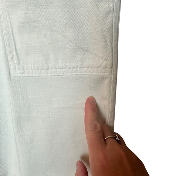 James Perse Alabaster Pigment Ivory Cream Cropped Mixed Media Pant 2 - Picture 9 of 10